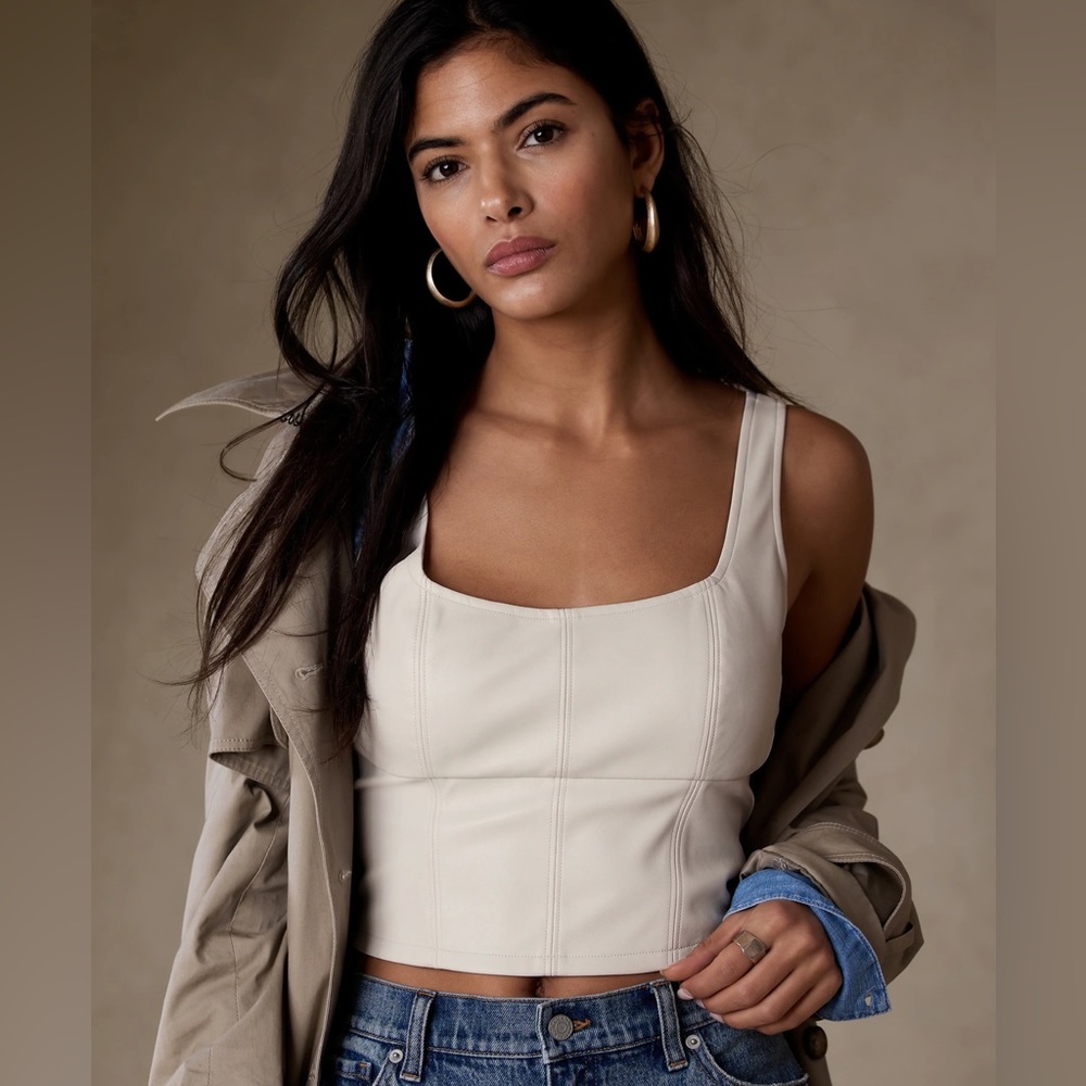 Banana Republic | Cropped Vegan Leather Bustier